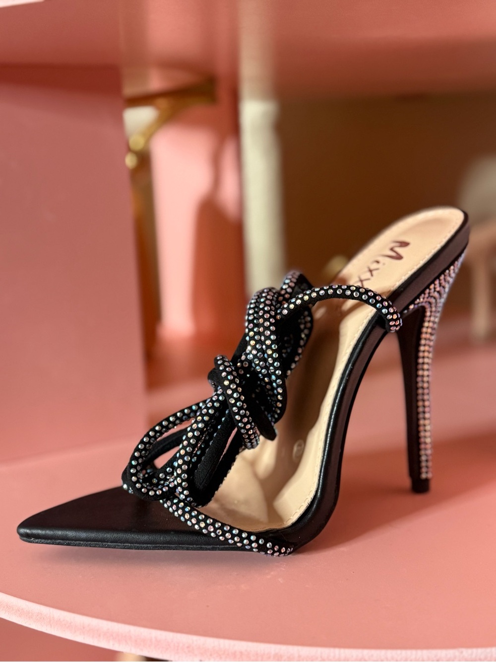 Black Rhinestone heel SZ 6.5